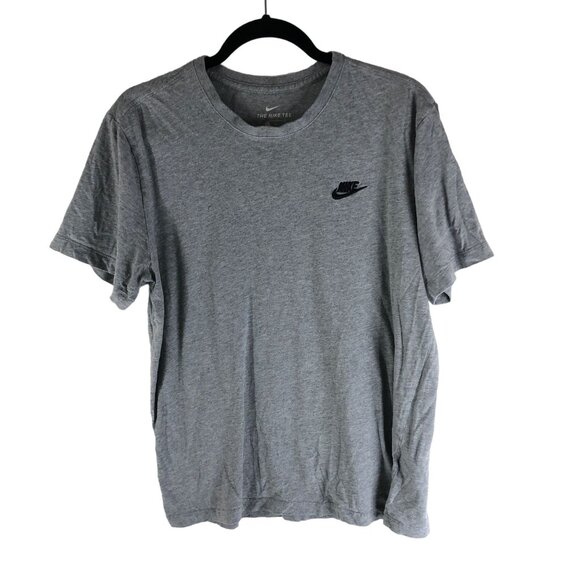 The Nike Tee Mens Crewneck Club T-Shirt Heathered Gray Size M - Picture 1 of 5